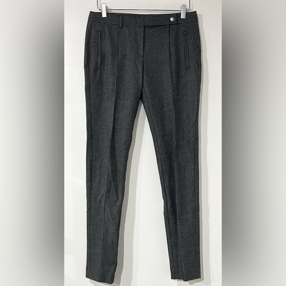Michael‎ Kors Collection Wool Herringbone Slim Stretch Fit Trousers Gray 4 - Picture 1 of 6